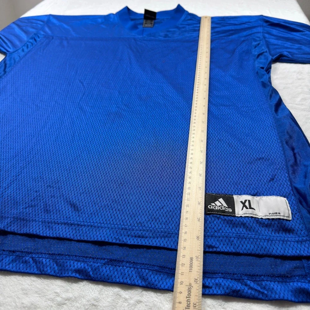 Adidas‎ Football Jersey Mens XL Blue V-Neck Mesh Practice Shirt 7918A Good
